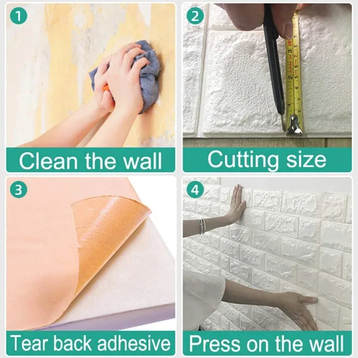 3D Self-Adhesive Foam Brick Wall Sticker